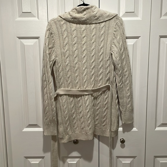 Forever 21 Belted Cream Cardigan Sweater - Picture 2 of 5